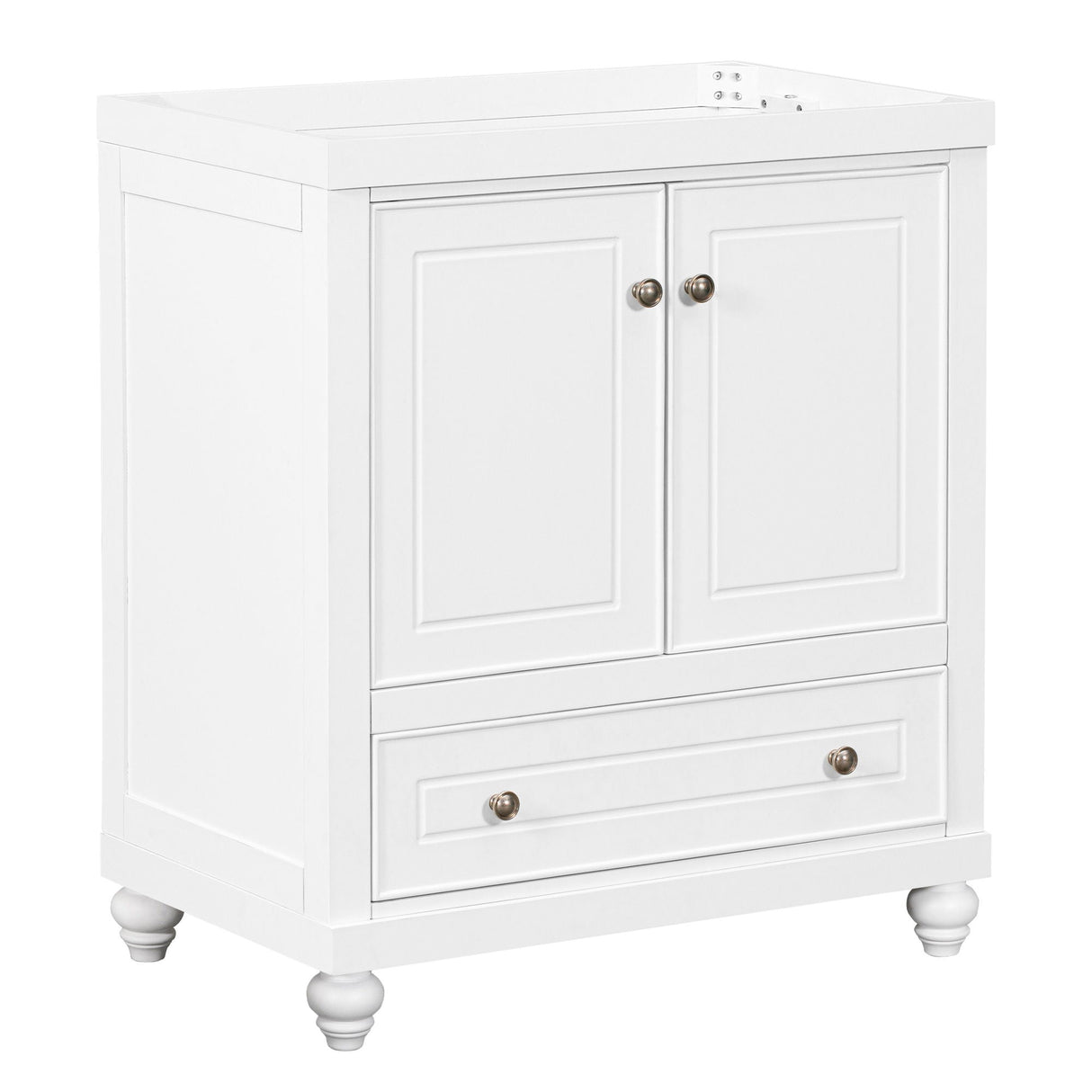 Bathroom Vanity Without Sink, Base Only, Cabinet With Doors And Drawer, Solid Frame And MDF Board - White by Couch.com