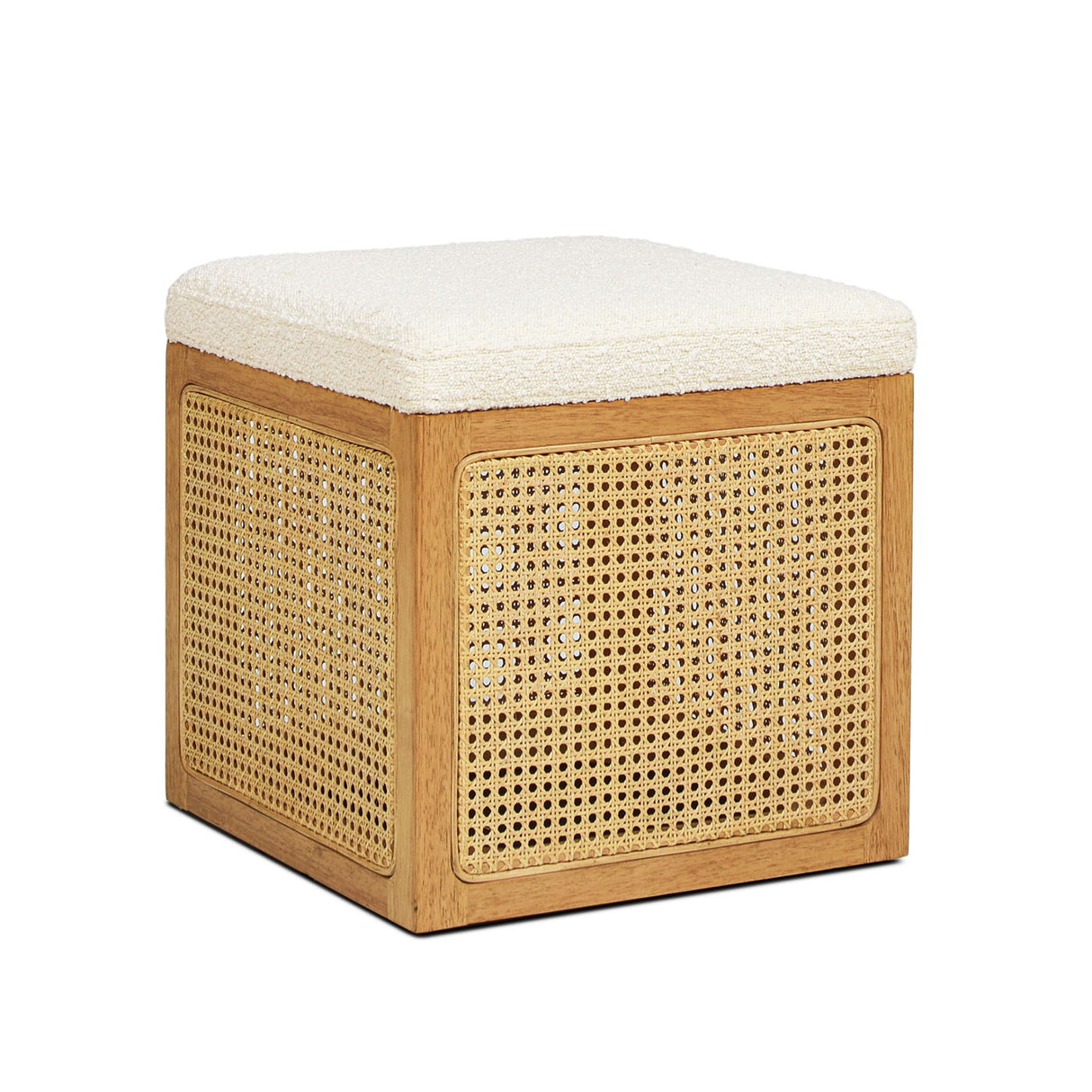 Nina - Elegant Design Cane Webbing Cube Ottoman by Couch.com