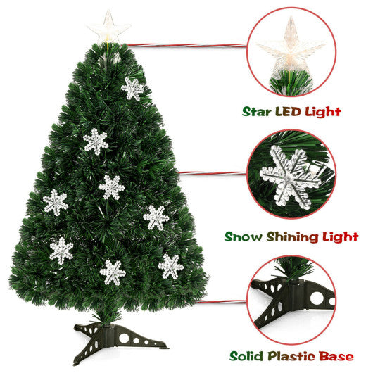 LED Optic Artificial Christmas Tree with Snowflakes-3 Feet