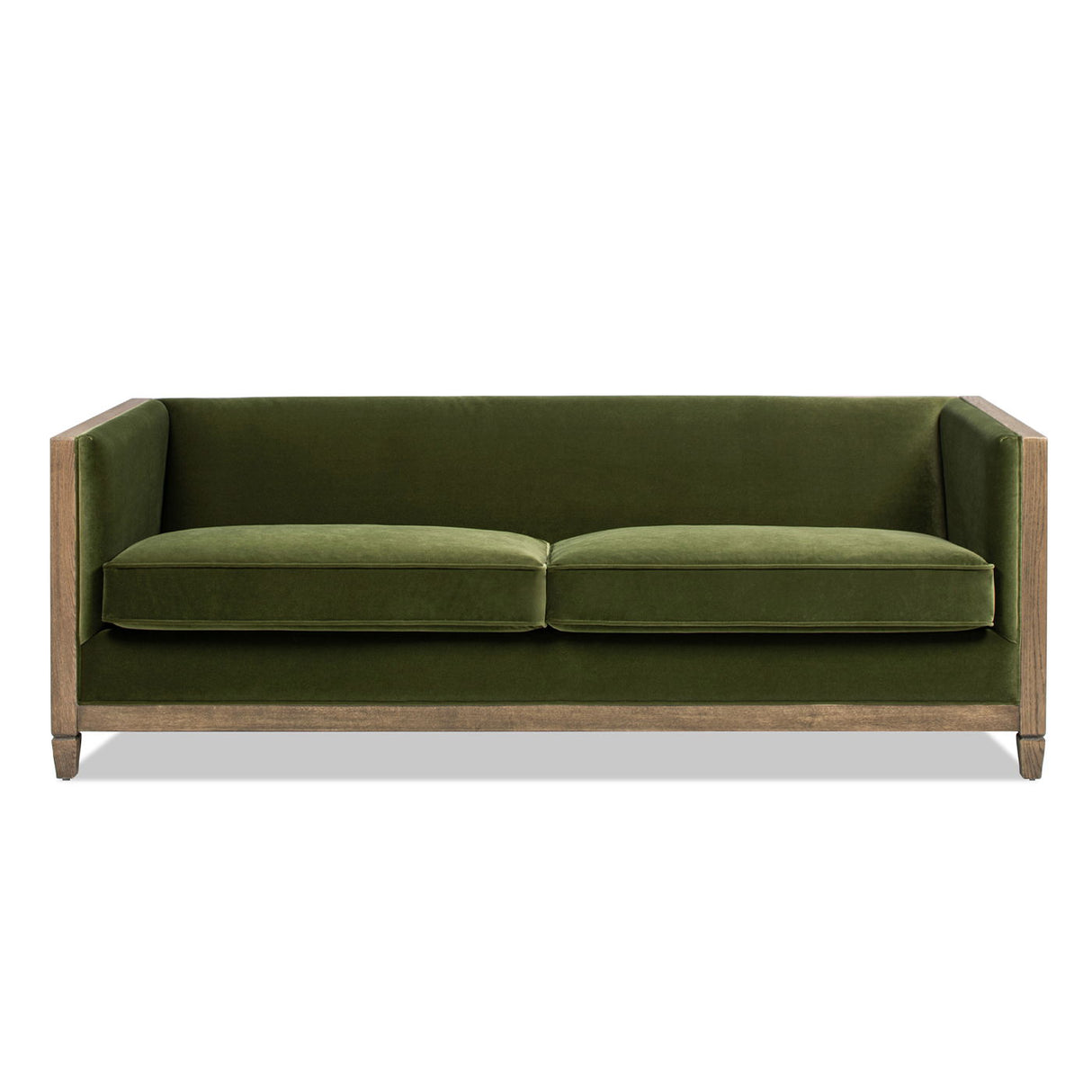 Georgia - Cane Tuxedo Sofa - Olive Green by Couch.com