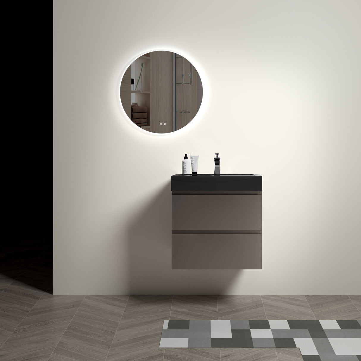 Alice - Bathroom Vanity With Sink, Large Storage Wall Mounted Floating Bathroom Vanity For Modern Bathroom, One-Piece Sink Basin Without Drain And Faucet by Couch.com