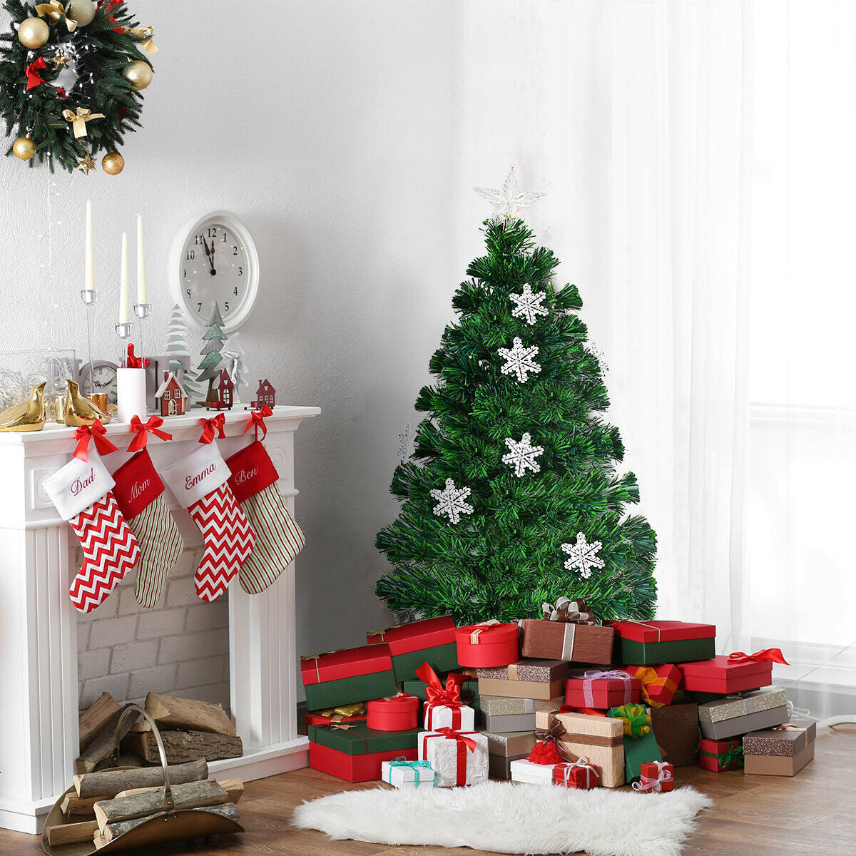 LED Optic Artificial Christmas Tree with Snowflakes-3 Feet