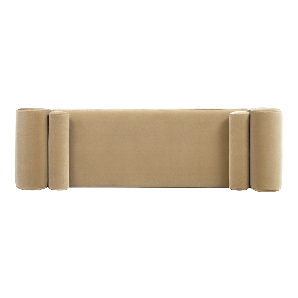 Mason - Arched Arm Bench With Bolster Pillows - Camel Brown Beige by Couch.com