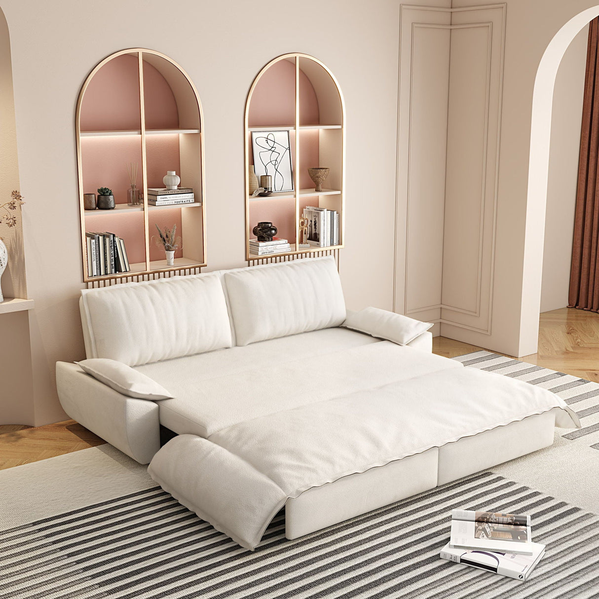 Queen Pull Out Sofa Bed, 3 In 1 Convertible Sleeper Sofa