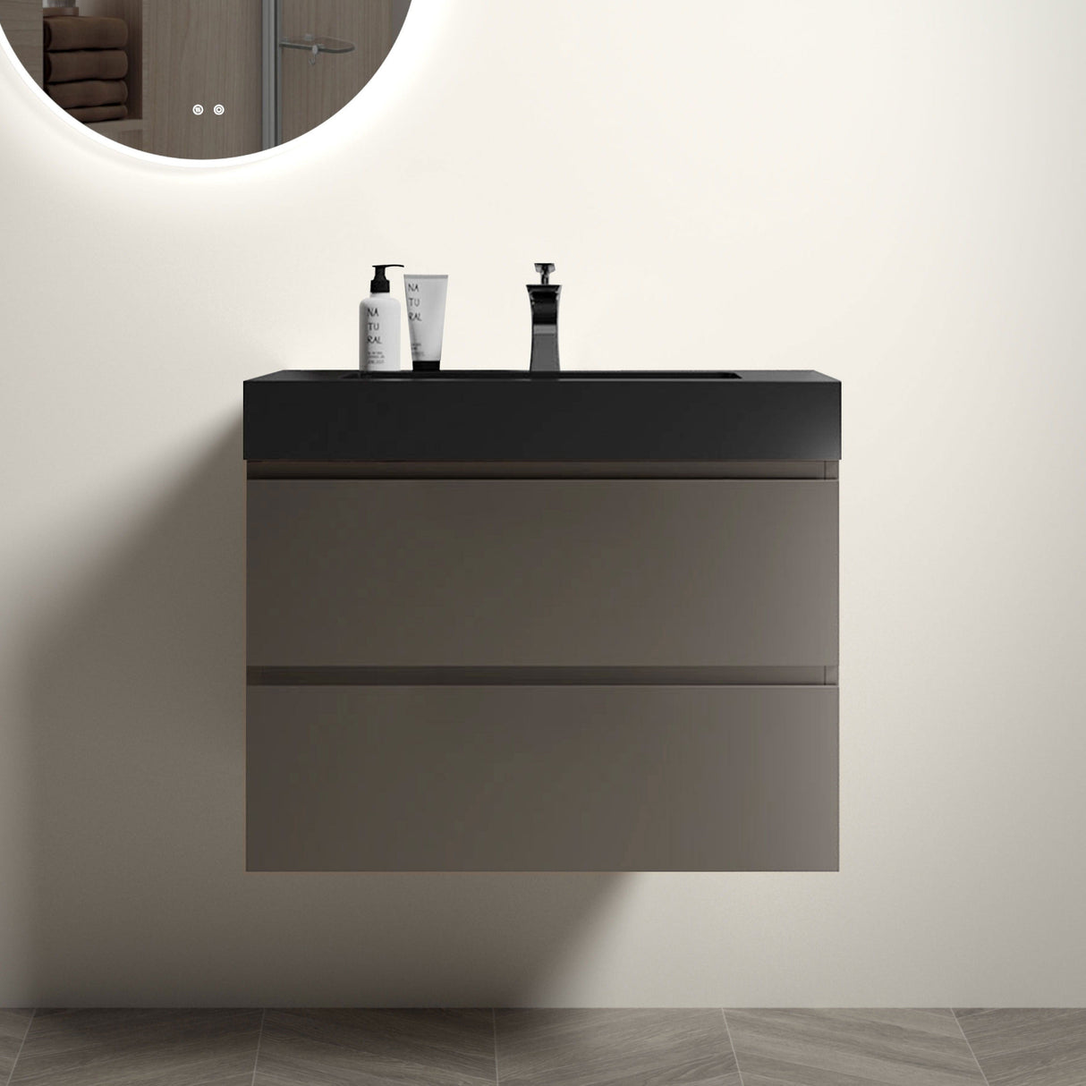Alice - Bathroom Vanity With Sink, Large Storage Wall Mounted Floating Bathroom Vanity For Modern Bathroom, One-Piece Sink Basin Without Drain And Faucet by Couch.com