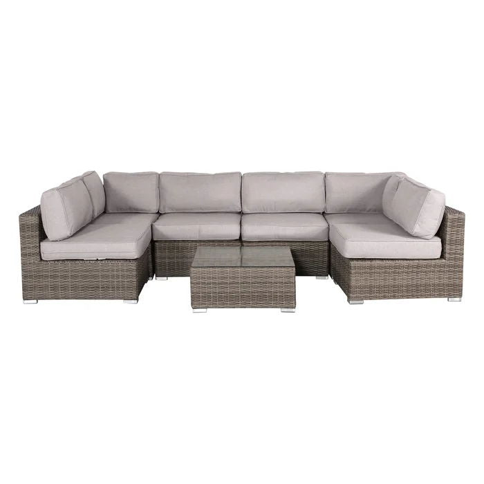 Seating Set With Cushions Handcrafted Wicker Design by Couch.com