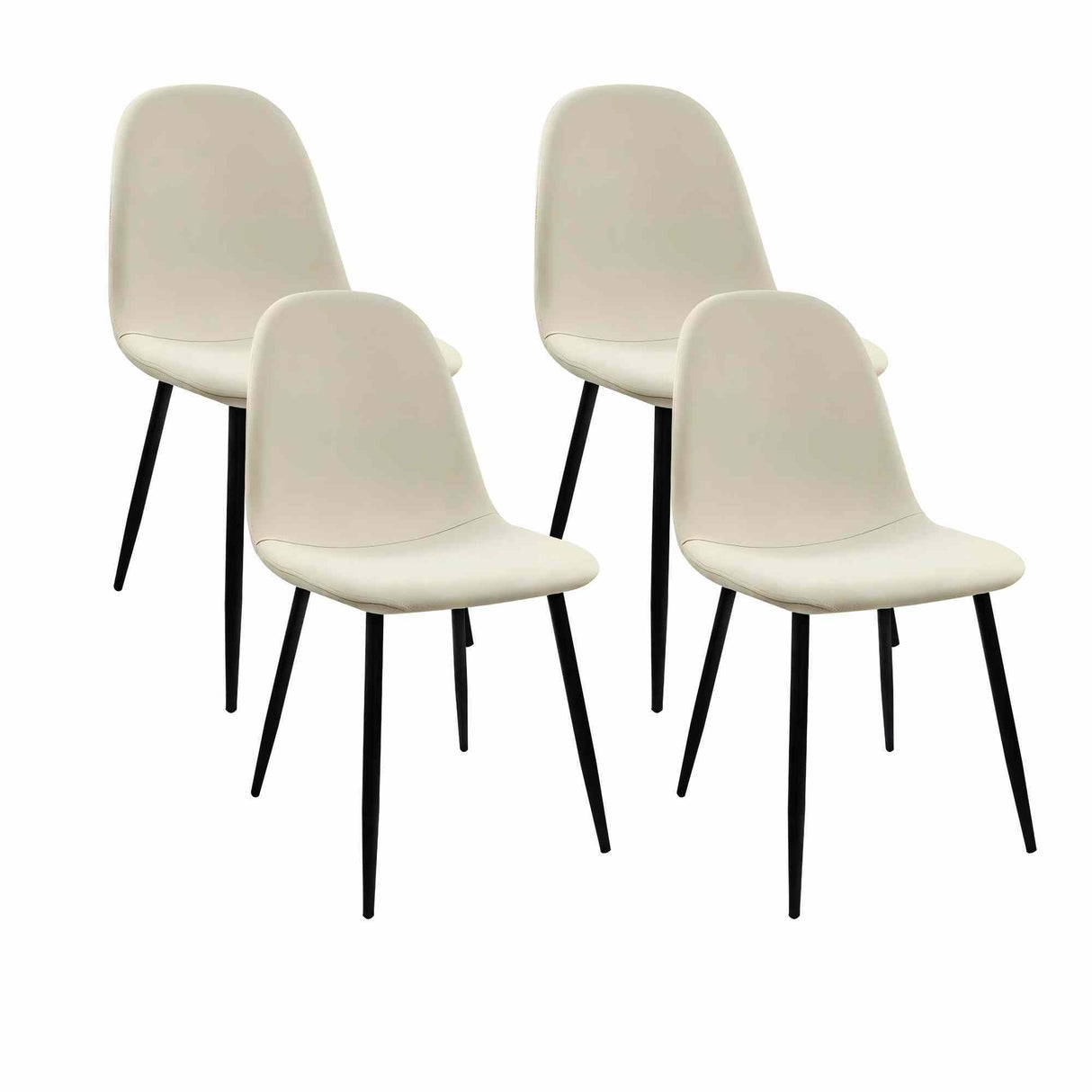 Modern Accent Dining Chairs Upholstered Seat, Metal Legs (Set of 4) by Couch.com