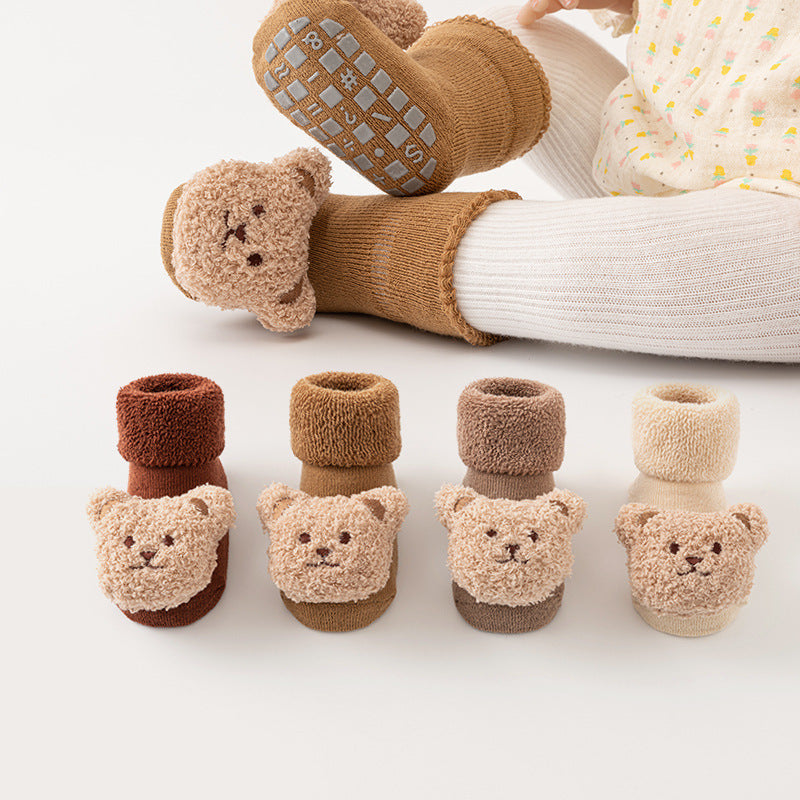Baby Socks Terry Plus Velvet Thickened Middle Tube Non-slip