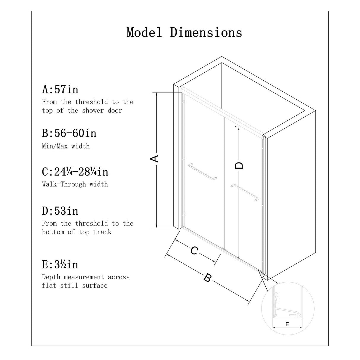 Aluminum Frame Double Double Soft Close Shower Door, Tempered Glass And Dual Stainless Steel Handles by Couch.com