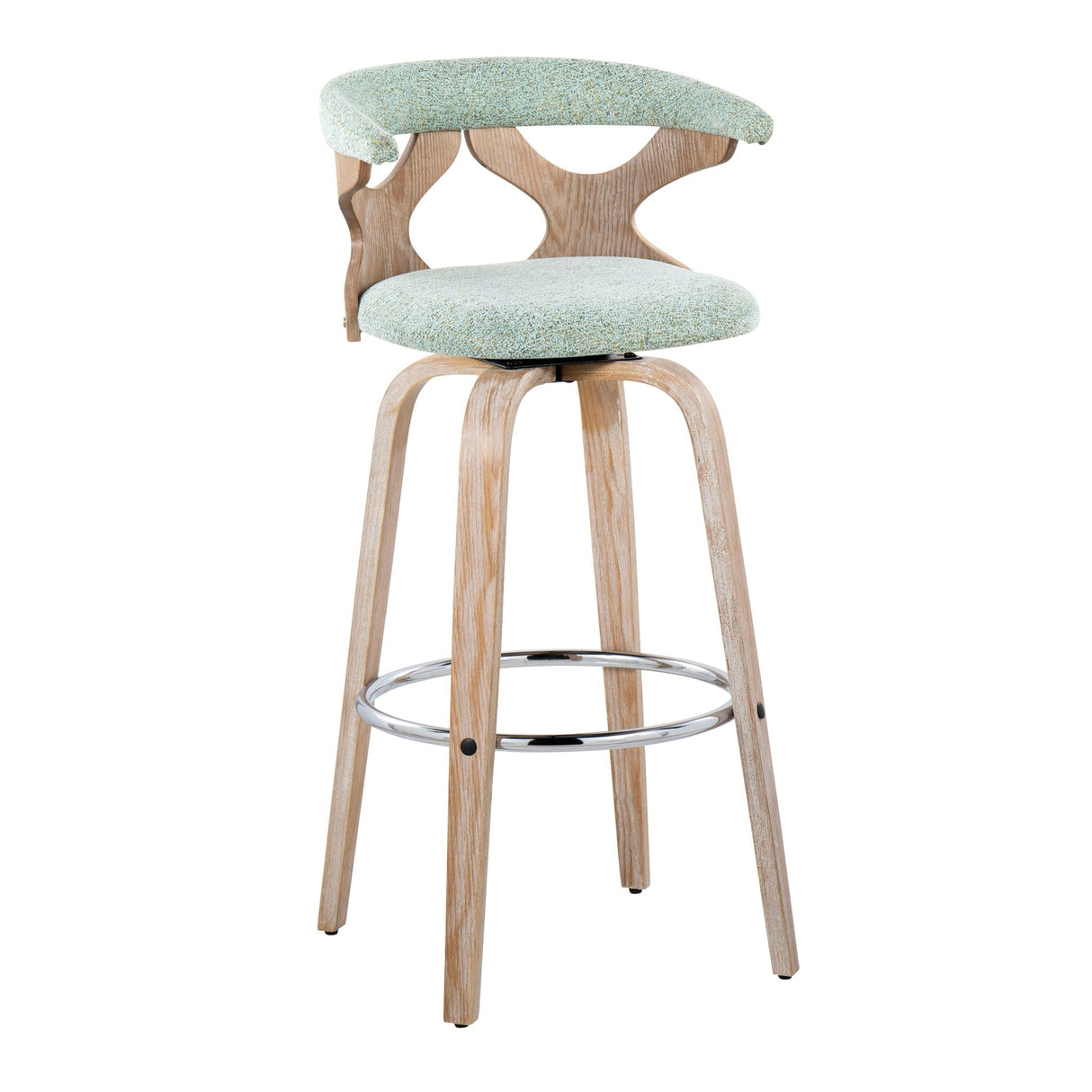 Gardenia - Contemporary Fixed Height Barstool With Swivel With Round Footrest (Set of 2) by Couch.com