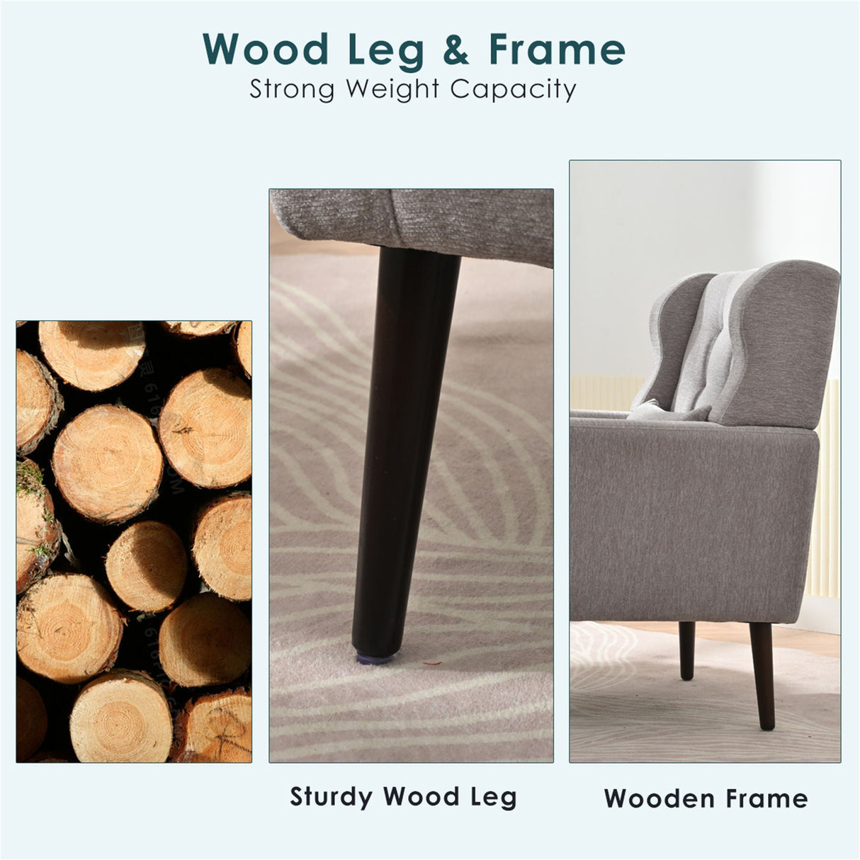 Modern Accent Chair, Chenille Arm Chairs For Living Room, Upholstered Mordern Armchair, Comfy Soft Padded Lounge Chair In Small Space, Bedroom, With Pillow, Solid Wood Leg by Couch.com