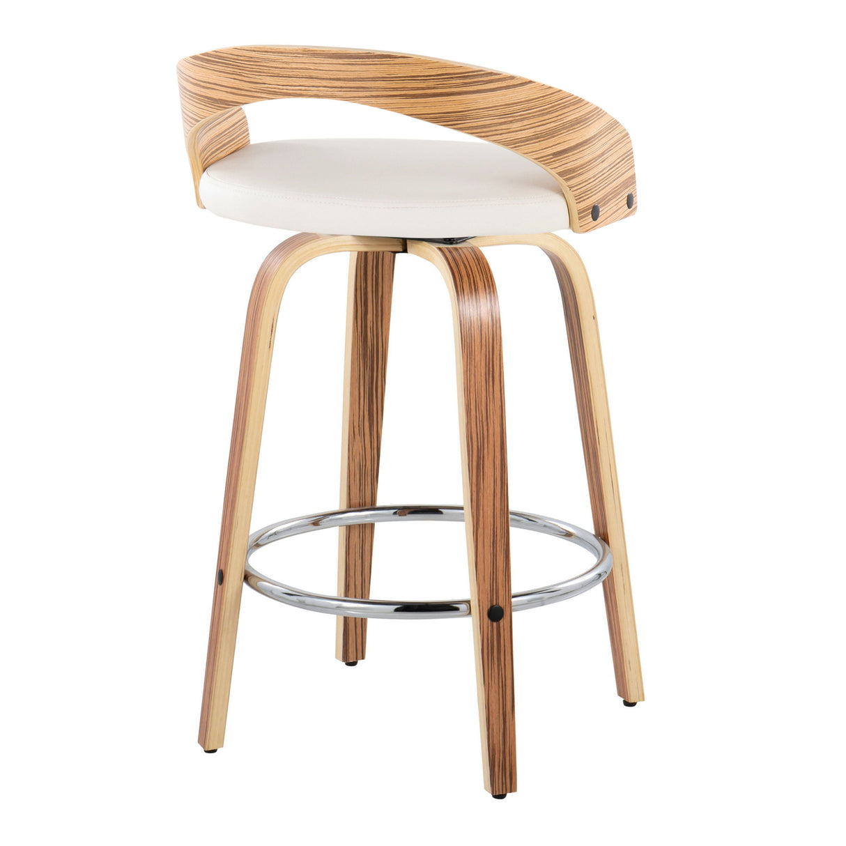 Grotto - Mid Century Modern Fixed Height Counter Stool With Swivel With Round Footrest (Set of 2) by Couch.com
