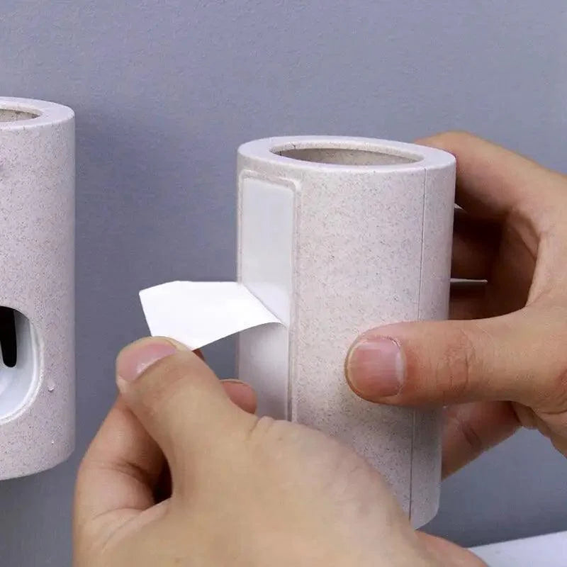 Easy Home Toothpaste Dispenser Squeezer Pasta Toothbrush Holder Wall Mounted Bathroom Products Accessories