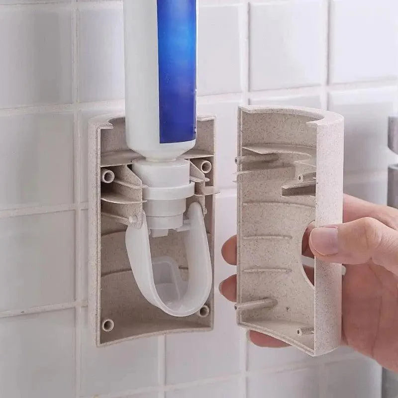 Easy Home Toothpaste Dispenser Squeezer Pasta Toothbrush Holder Wall Mounted Bathroom Products Accessories
