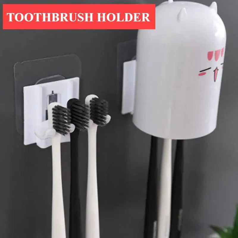 Easy Home Toothpaste Dispenser Squeezer Pasta Toothbrush Holder Wall Mounted Bathroom Products Accessories