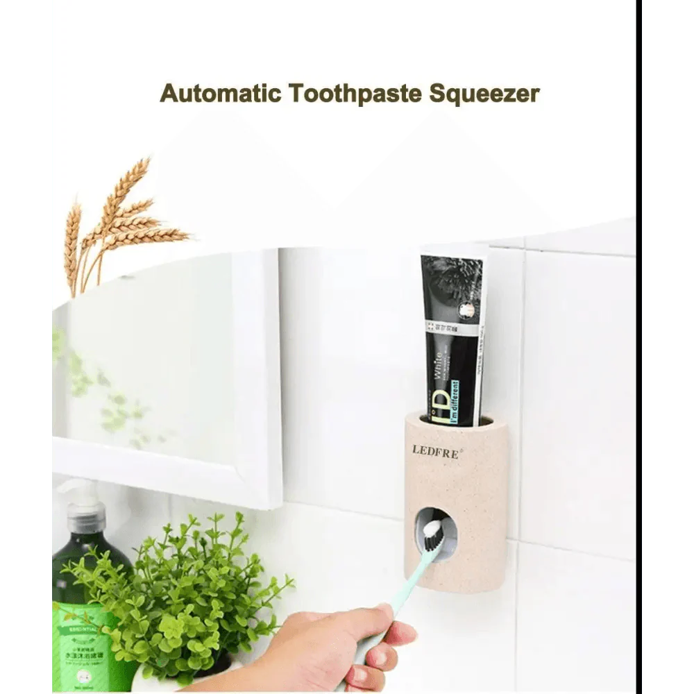 Easy Home Toothpaste Dispenser Squeezer Pasta Toothbrush Holder Wall Mounted Bathroom Products Accessories