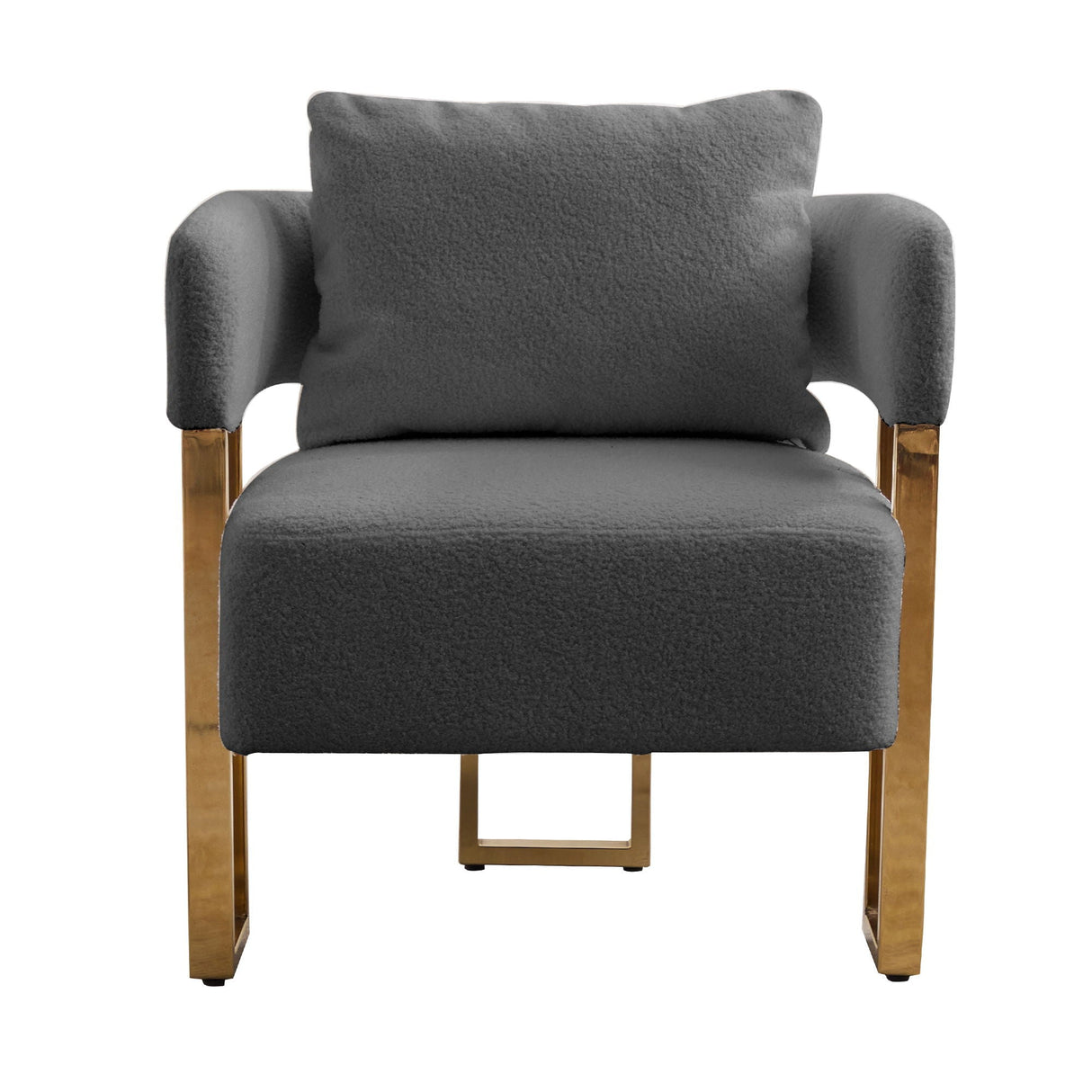 Modern Decorative Chair Teddy Fleece Upholstered And Metal Foot by Couch.com