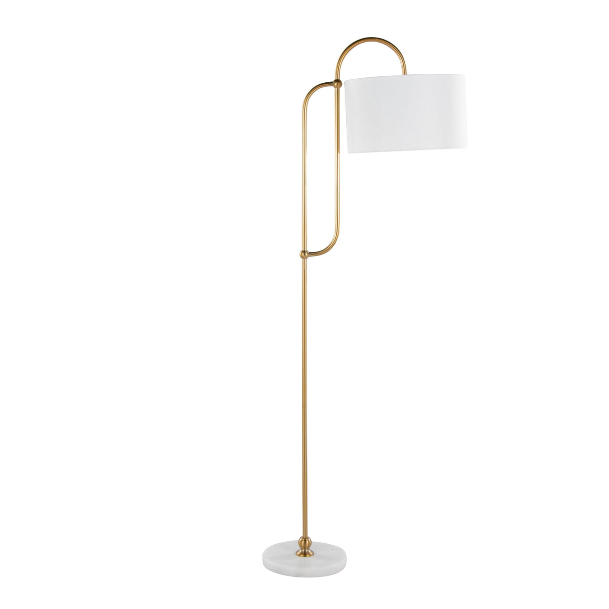 Leslie - Glam / Art Deco Floor Lamp - Gold / White by Couch.com
