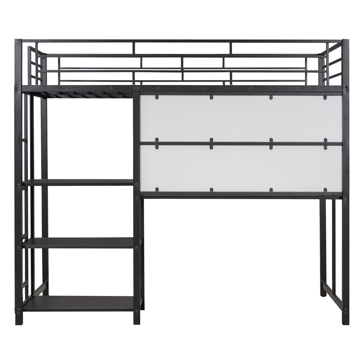 Metal Loft Bed With Desk, 3 Shelves And Ladder by Couch.com