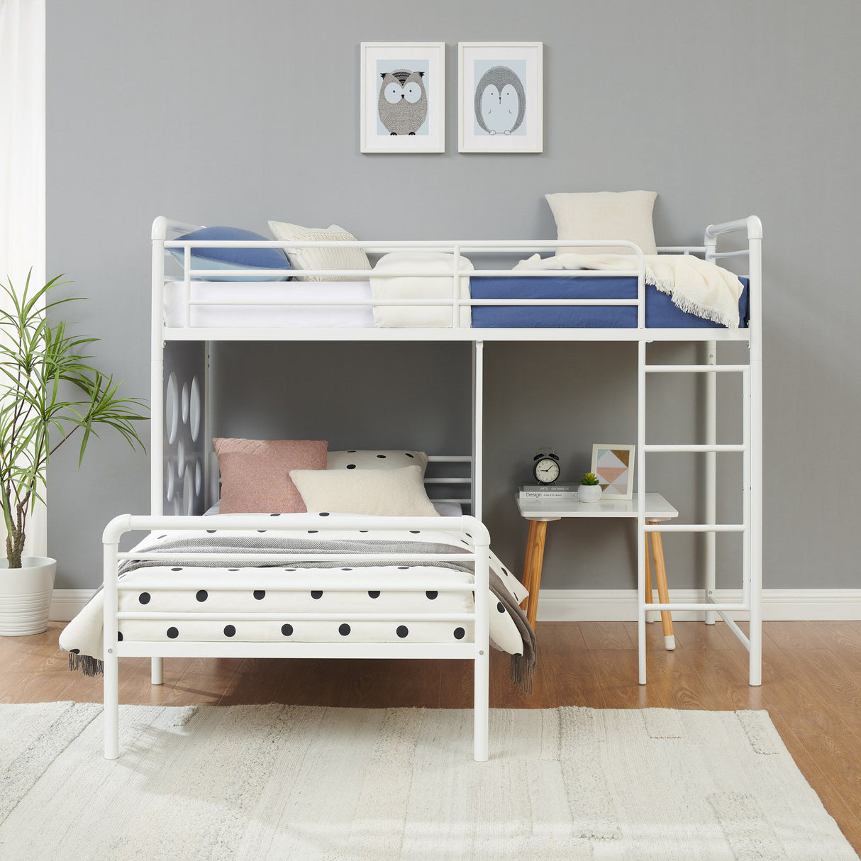 Twin Geo Cutout Colorful L-Shaped Bunk Bed by Couch.com