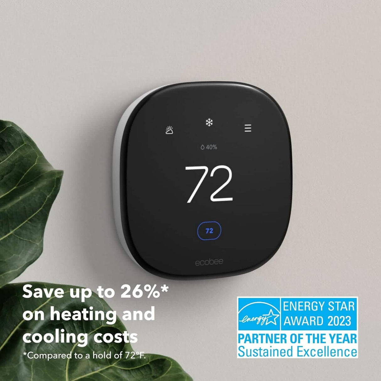 ecobee New Smart Thermostat Enhanced - Programmable Wifi Thermostat - Works with Siri, Alexa, Google Assistant - Energy Star Certified - Smart Home (Refurbished)
