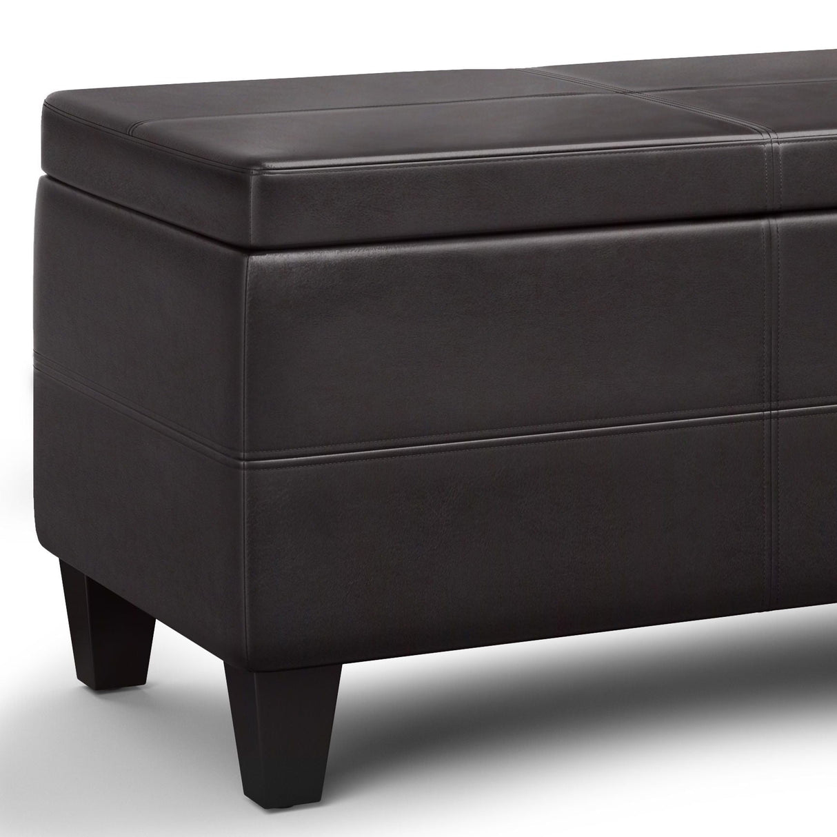 Avalon - Lift Top Rectangular Storage Ottoman - Tanners Brown by Couch.com