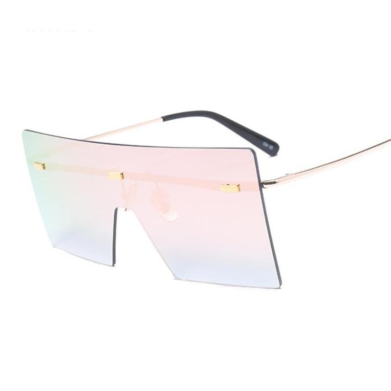 Oversized Luxury Graduent Elegnat Woman and Lady Sunglasses In Retro Vintage Modern Style Sunglasses Rimless Eyewear oculos de sol SUnglasses With UV400Protection