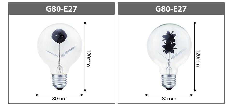 Edison Bulb Indoor Night Light Rose Flower Holiday Christmas Wedding Decor Bulbs High Brightness Daylight White Antique LED Filament Bulbs For Home Decor Party