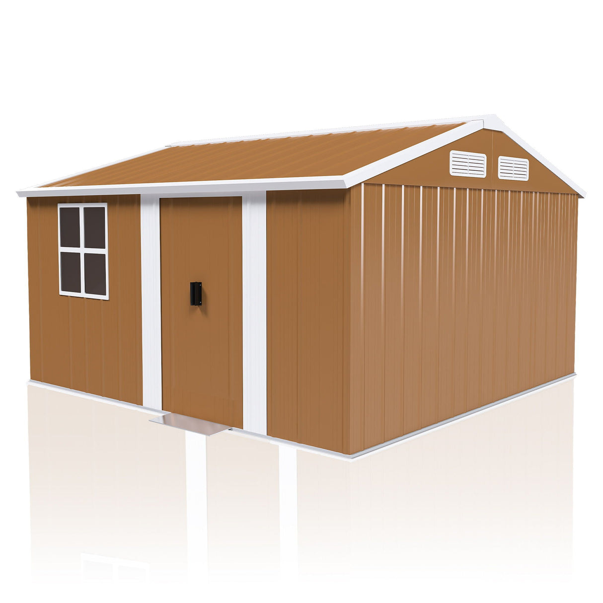 Heavy Duty Metal Storage Shed With Windows And Lockable Door, Weatherproof Outdoor Garden Shed by Couch.com