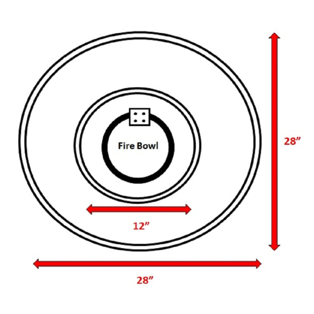 9'' H x 28'' W Fiber Reinforced Concrete Outdoor Fire Pit
