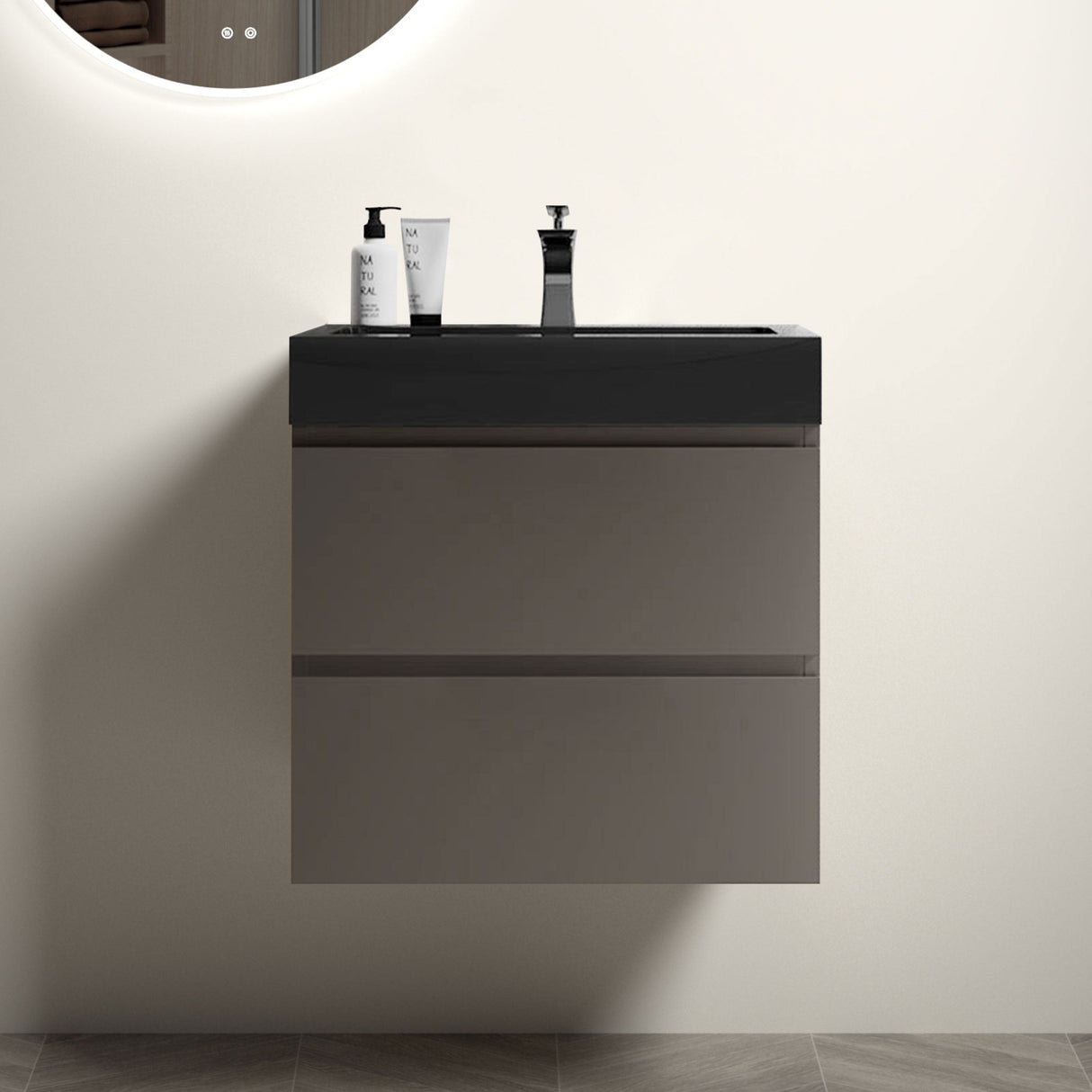Alice - Bathroom Vanity With Sink, Large Storage Wall Mounted Floating Bathroom Vanity For Modern Bathroom, One-Piece Sink Basin Without Drain And Faucet by Couch.com