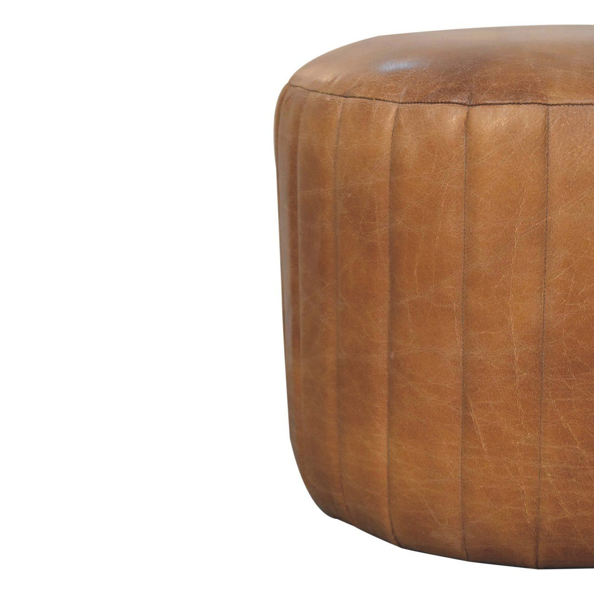 Buffalo - Leather Boucle Footstool - Brown by Couch.com