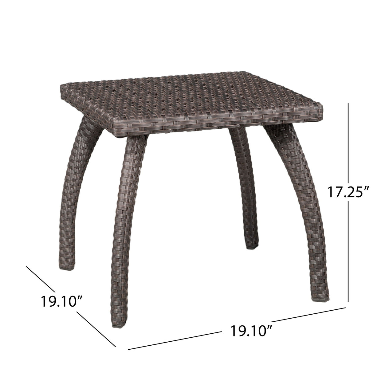 Luminant - Outdoor Side Table With Iron Frame - Brown by Couch.com
