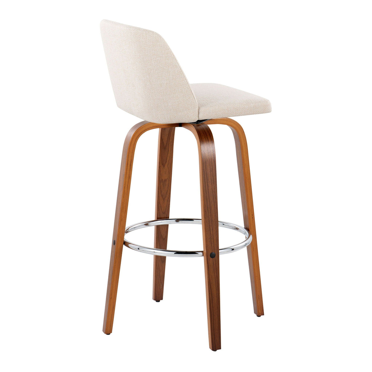 Toriano - Mid Century Modern Fixed Height, Barstool With Swivel With Round Footrest (Set of 2) by Couch.com