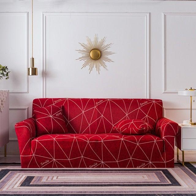 Elastic Plain Floral Printing Sofa Cover Stretch for Living Room Couch Cover Chair Protector 1/2/3/4 Seater Printed Couch Cover for 3 Cushion Couch Floral Pattern Sofa Cover with Separate Cushion Cover Pieces Stretch Sofa Slipcover