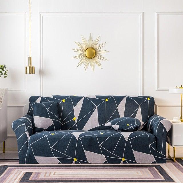 Elastic Plain Floral Printing Sofa Cover Stretch for Living Room Couch Cover Chair Protector 1/2/3/4 Seater Printed Couch Cover for 3 Cushion Couch Floral Pattern Sofa Cover with Separate Cushion Cover Pieces Stretch Sofa Slipcover