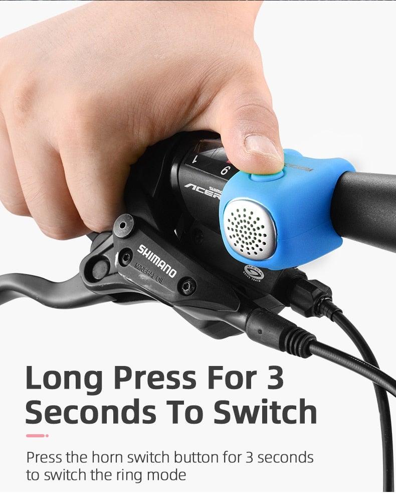 Electric Cycling Bell 90 dB Horn Rainproof Bicycle Handlebar Silica Gel Shell Ring Bike Bell Bicycle Accessories Electric Cycling Bells Water-Resistant Cycling Bells Horn Loud Bicycle Horns Bicycle Accessories