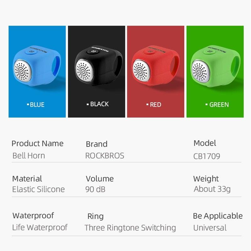 Electric Cycling Bell 90 dB Horn Rainproof Bicycle Handlebar Silica Gel Shell Ring Bike Bell Bicycle Accessories Electric Cycling Bells Water-Resistant Cycling Bells Horn Loud Bicycle Horns Bicycle Accessories