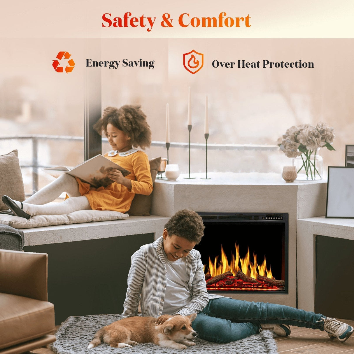 Electric Fireplace Insert Adjuatble Flame Colors 936A,939A,936BXB,939BXB