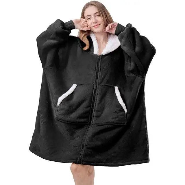 Elegant Large Sweatshirts Woman Oversized Hoodie Winter Blanket With Sleeves Fleece Warm Giant Blanket Hoodies Women Sweatshirts Long Blanket with Sleeves for Winter Hooded Sweatshirt for Women and Men Pullover