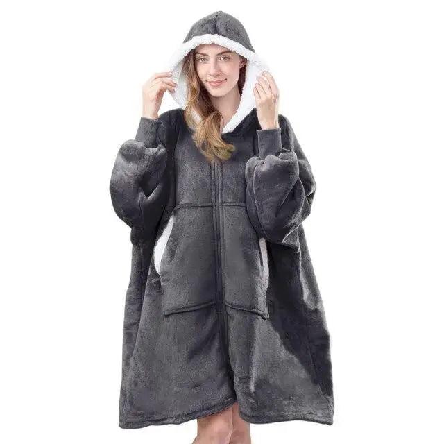 Elegant Large Sweatshirts Woman Oversized Hoodie Winter Blanket With Sleeves Fleece Warm Giant Blanket Hoodies Women Sweatshirts Long Blanket with Sleeves for Winter Hooded Sweatshirt for Women and Men Pullover