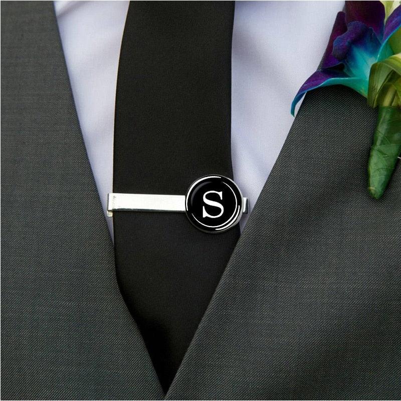 Elegant Men Fashion 26 Alphabet Letters Tie Clips Letter Tie Clip Men's Fashion Tie Pin Buckle Clip Tie Decoration Suit Accessories Name Letters Jewelry Men Necktie Clip Pin Suit Accessories Classic Initials Alphabet A-Z Tie Clips