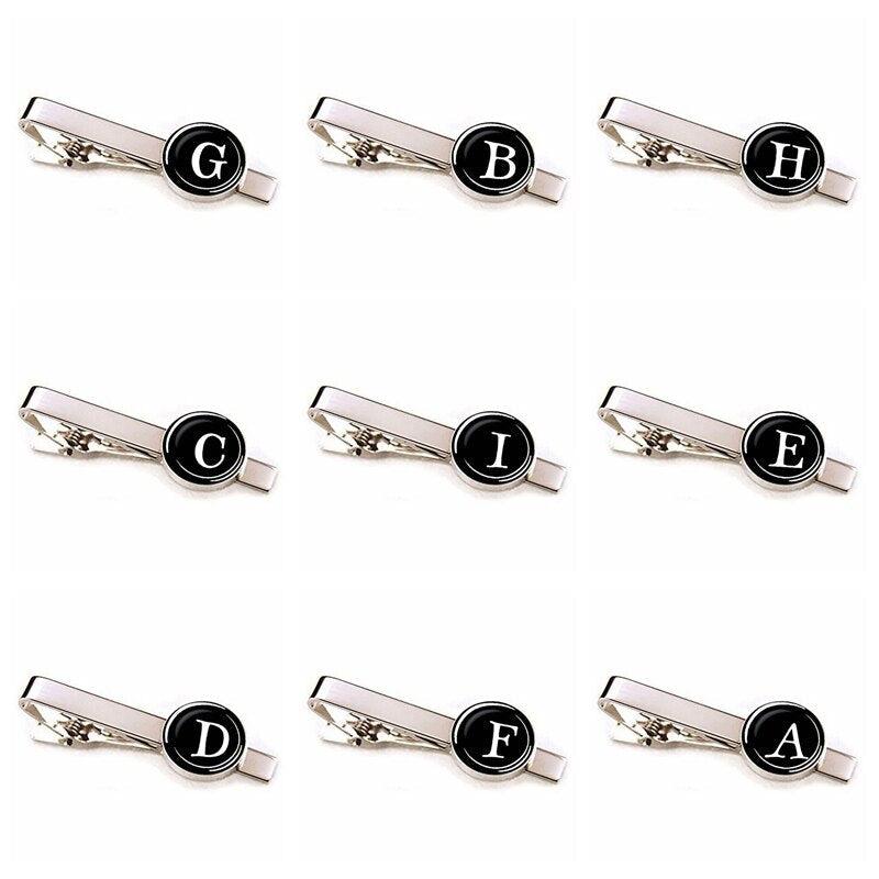 Elegant Men Fashion 26 Alphabet Letters Tie Clips Letter Tie Clip Men's Fashion Tie Pin Buckle Clip Tie Decoration Suit Accessories Name Letters Jewelry Men Necktie Clip Pin Suit Accessories Classic Initials Alphabet A-Z Tie Clips