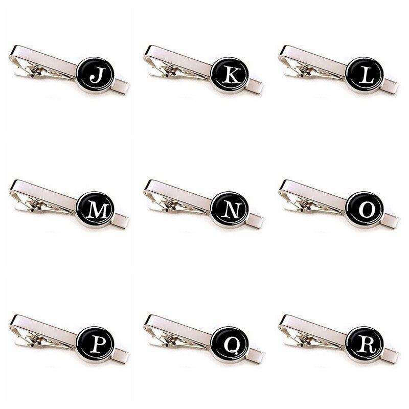 Elegant Men Fashion 26 Alphabet Letters Tie Clips Letter Tie Clip Men's Fashion Tie Pin Buckle Clip Tie Decoration Suit Accessories Name Letters Jewelry Men Necktie Clip Pin Suit Accessories Classic Initials Alphabet A-Z Tie Clips