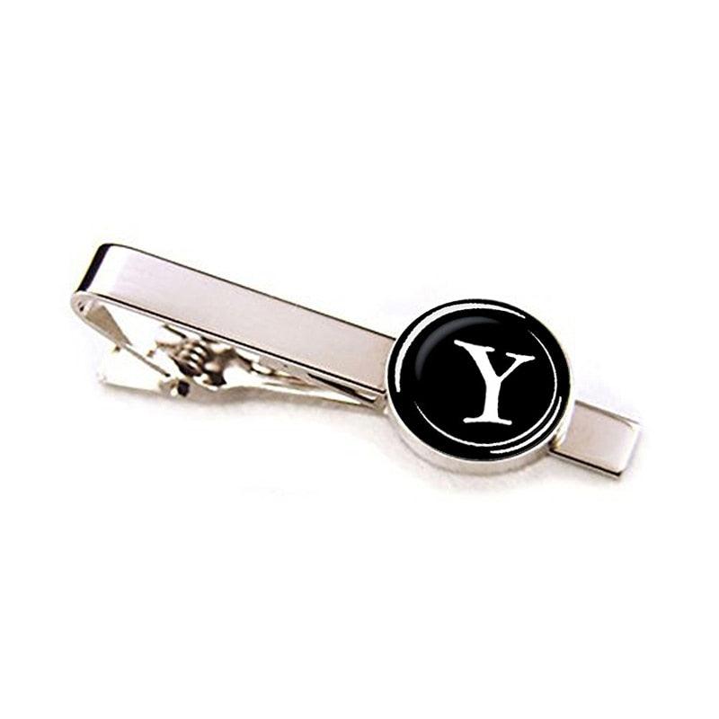 Elegant Men Fashion 26 Alphabet Letters Tie Clips Letter Tie Clip Men's Fashion Tie Pin Buckle Clip Tie Decoration Suit Accessories Name Letters Jewelry Men Necktie Clip Pin Suit Accessories Classic Initials Alphabet A-Z Tie Clips