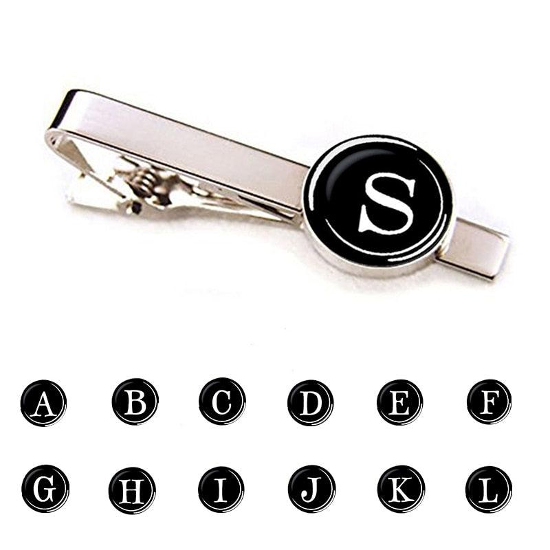 Elegant Men Fashion 26 Alphabet Letters Tie Clips Letter Tie Clip Men's Fashion Tie Pin Buckle Clip Tie Decoration Suit Accessories Name Letters Jewelry Men Necktie Clip Pin Suit Accessories Classic Initials Alphabet A-Z Tie Clips