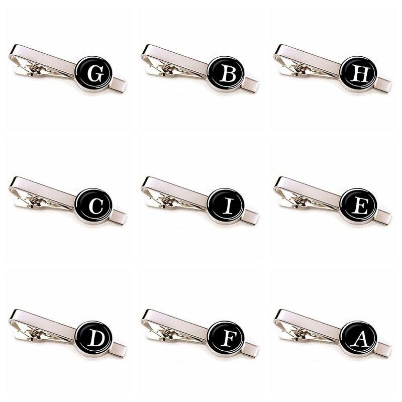 Elegant Men Fashion 26 Alphabet Letters Tie Clips Letter Tie Clip Men's Fashion Tie Pin Buckle Clip Tie Decoration Suit Accessories Name Letters Jewelry Men Necktie Clip Pin Suit Accessories Classic Initials Alphabet A-Z Tie Clips