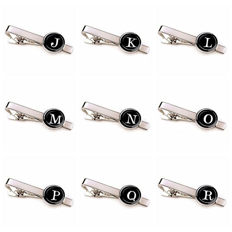 Elegant Men Fashion 26 Alphabet Letters Tie Clips Letter Tie Clip Men's Fashion Tie Pin Buckle Clip Tie Decoration Suit Accessories Name Letters Jewelry Men Necktie Clip Pin Suit Accessories Classic Initials Alphabet A-Z Tie Clips