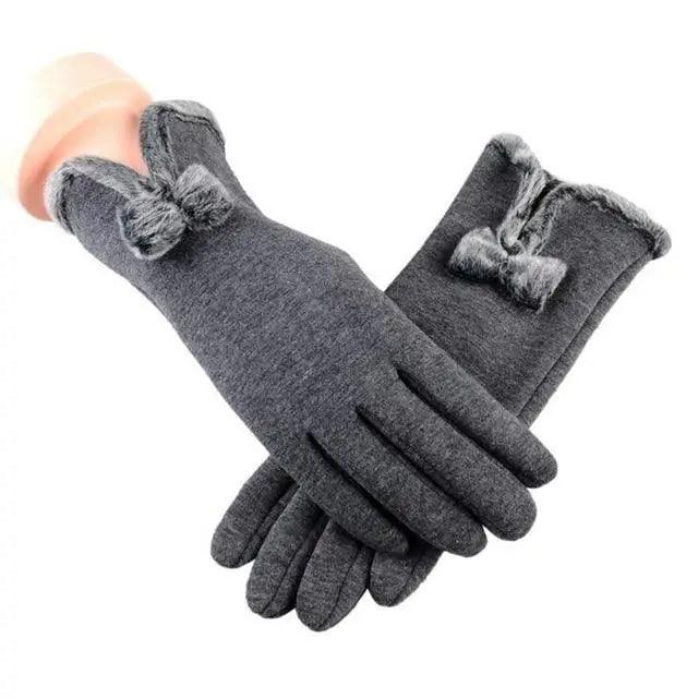 Elegant Red Autumn Full Finger Warm Women Gloves Classic Soft Comfortable Winter One Size Gloves For Women