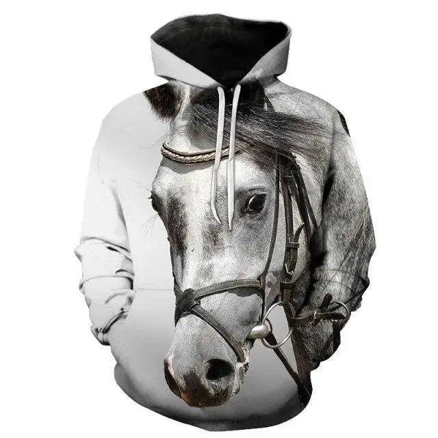 Elegant Sweaty Hoodie Popular Men's And Women's Sweatshirt Highest Value Animal 3D Printing Fashion Pullover Full Size 3D Horse Graphics Print Hoodie for Men Streetwear Casual Fashion Sweatshirt